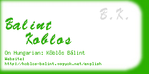 balint koblos business card