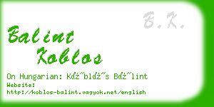 balint koblos business card